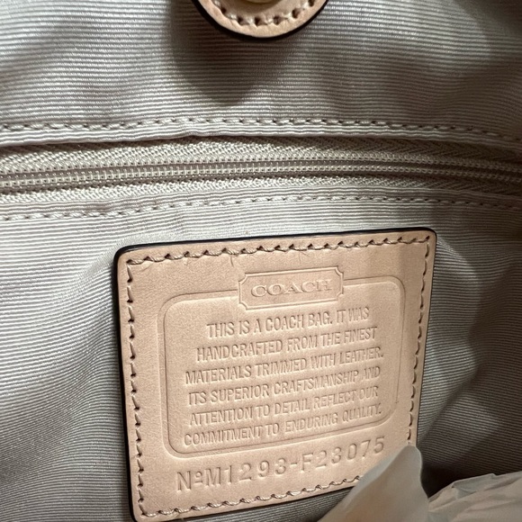 COACH cream coated canvas with multicolored accents hangbag - Picture 5 of 5